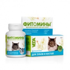 Фитомины с фитокомплексом для зубов и костей кошек, 50г