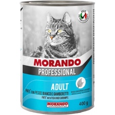 Morando Professional кон.для кошек паштет с Белой рыбой и креветками